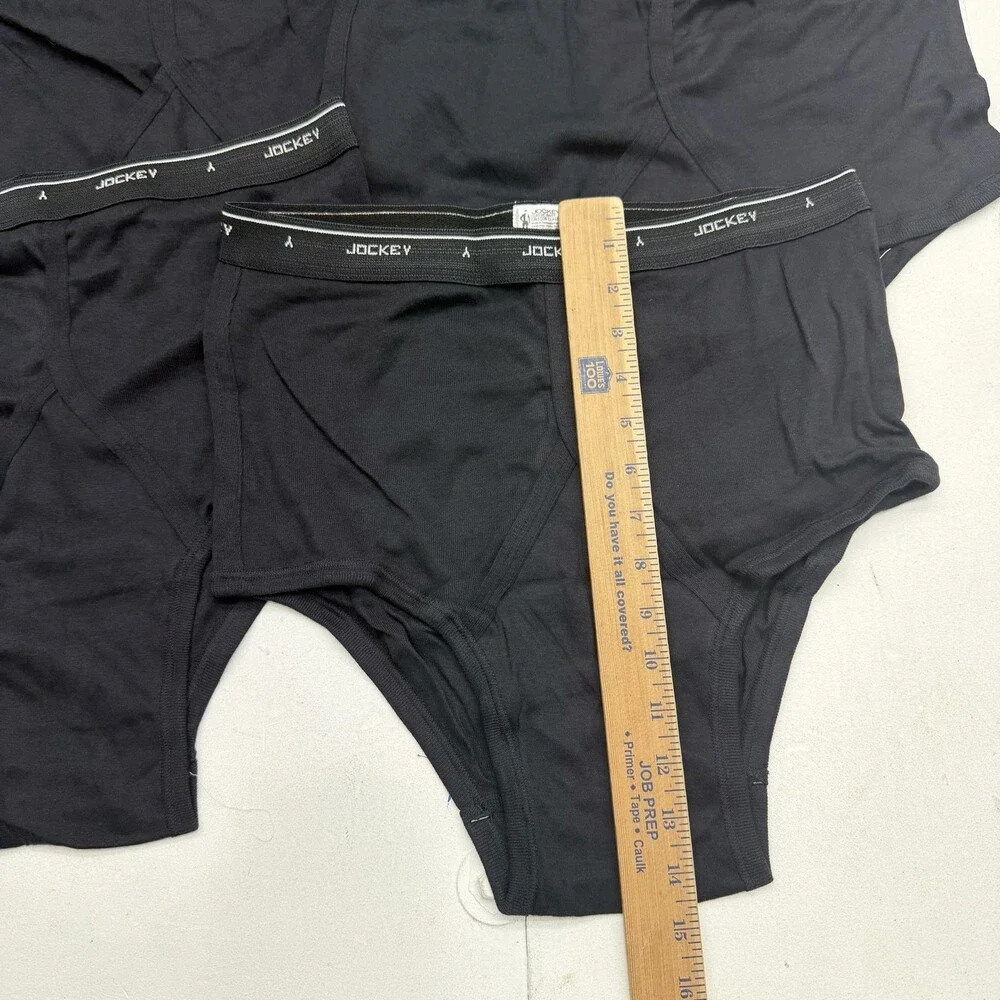 Jockey Briefs Mens 38 Black 6 Pack 100% Cotton Classic Fit Jersey Underwear